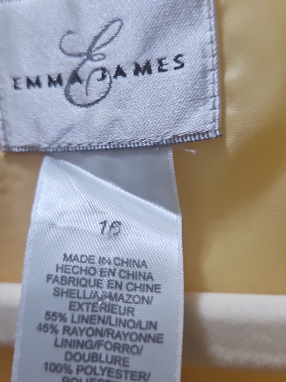 Emma James Pale Yellow Women's Button-Front Blazer Jacket - Picture 2 of 6